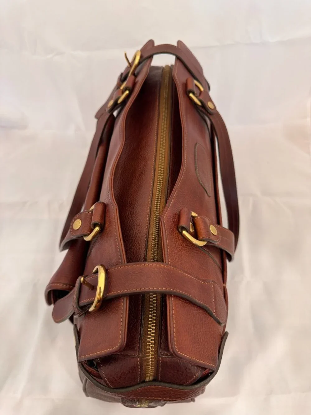 Ghurka Wellesley No. 249  Vintage Chestnut Leather Weekender Travel Bag